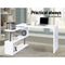 Artiss Rotary Corner Desk with Bookshelf - White - Coll Online