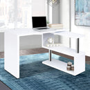 Artiss Rotary Corner Desk with Bookshelf - White - Coll Online