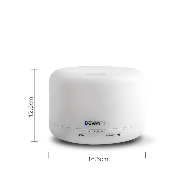 Devanti 500ml 4 in 1 Aroma Diffuser - White - Coll Online