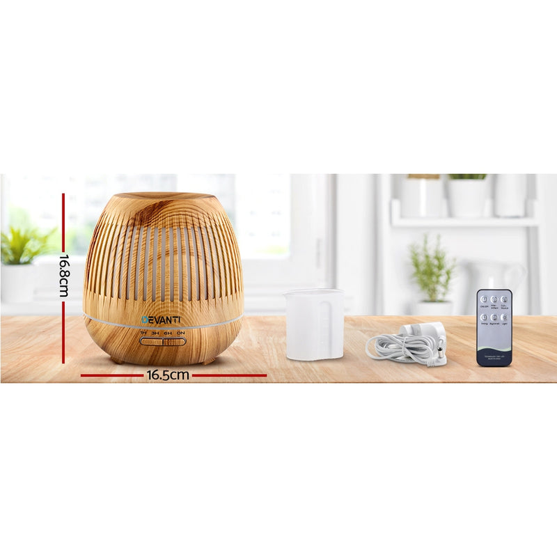Devanti Aromatherapy Diffuser Aroma Essential Oils Air Humidifier LED Light 400ml - Coll Online