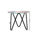 Artiss Coffee Table Glass End Side Tables High Gloss Display Modern Furniture 50X50CM - Coll Online