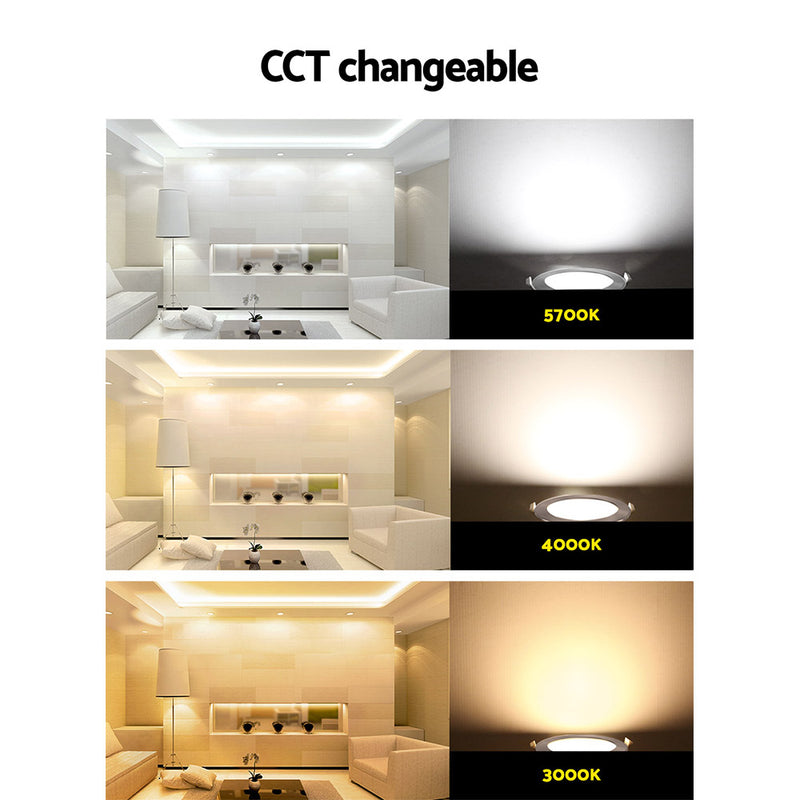 6 x LUMEY LED Downlight Kit Ceiling Bathroom Light CCT Changeable 12W - Coll Online