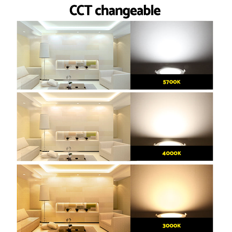 6 x LUMEY LED Downlight Kit Ceiling Bathroom Light CCT Changeable 12W - Coll Online