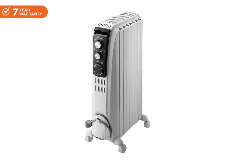 De'Longhi 1500W Dragon 4 Oil Column Heater with Timer - White (TRD41500MT)