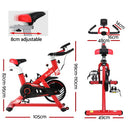 Everfit Exercise Spin Bike Cycling Fitness Commercial Home Workout Gym Equipment Red - Coll Online