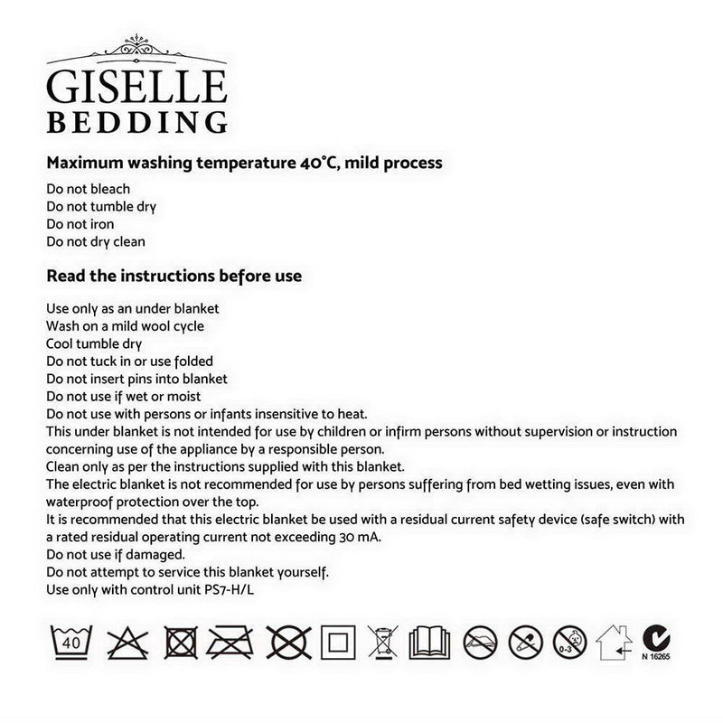 Giselle Bedding 3 Setting Fully Fitted Electric Blanket - Queen - Coll Online