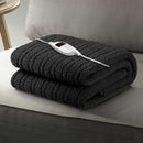 Giselle Bedding Electric Heated Throw Rug Washable Fleece Snuggle Blanket Charcoal - Coll Online