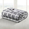 Giselle Bedding Electric Throw Rug Flannel Snuggle Blanket Washable Heated Grey and White Checkered