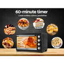 Devanti Electric Convection Oven Benchtop Rotisserie Grill 45L Black - Coll Online