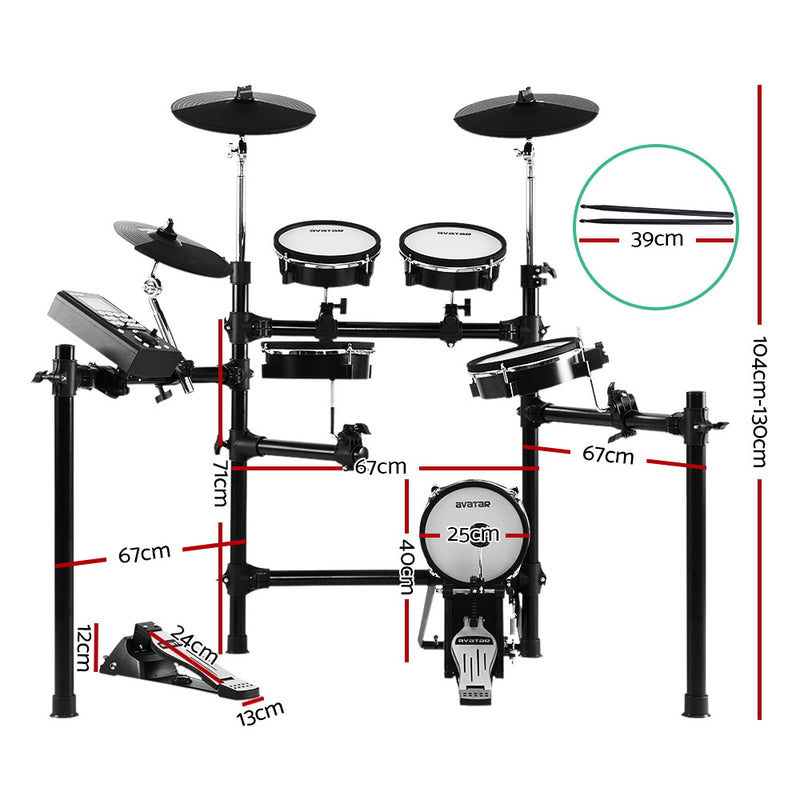 8 Piece Electric Electronic Drum Kit Mesh Drums Set Pad Tom Midi For Kids Adults - Coll Online