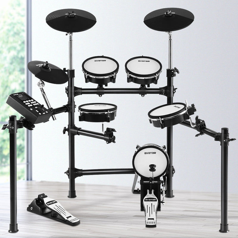 8 Piece Electric Electronic Drum Kit Mesh Drums Set Pad Tom Midi For Kids Adults - Coll Online