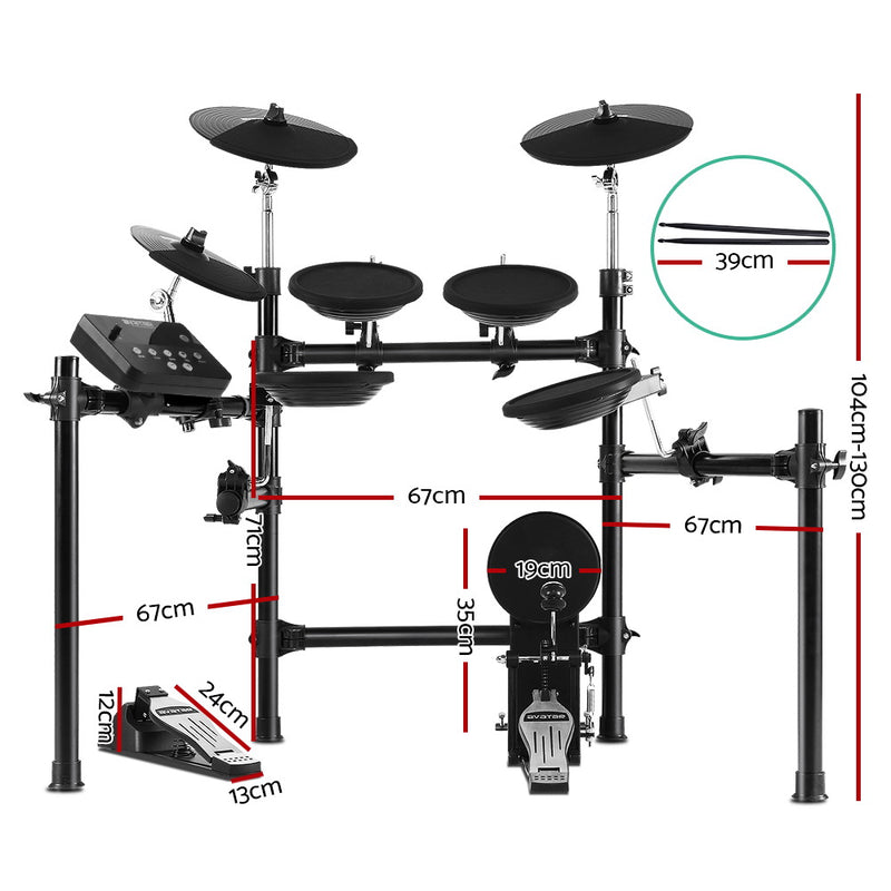 8 Piece Electric Electronic Drum Kit Drums Set Pad Tom Midi For Kids Adults - Coll Online
