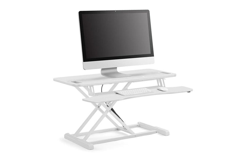 Ergolux Pro Height Adjustable Sit Stand Desk Riser (White, Large)
