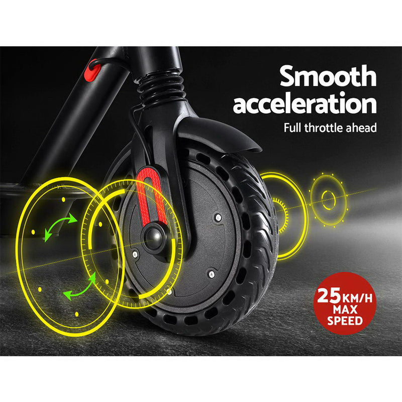 Electric Scooter Compact Portable Foldable Commuter Bike Kids Adult LED Light Black - Coll Online