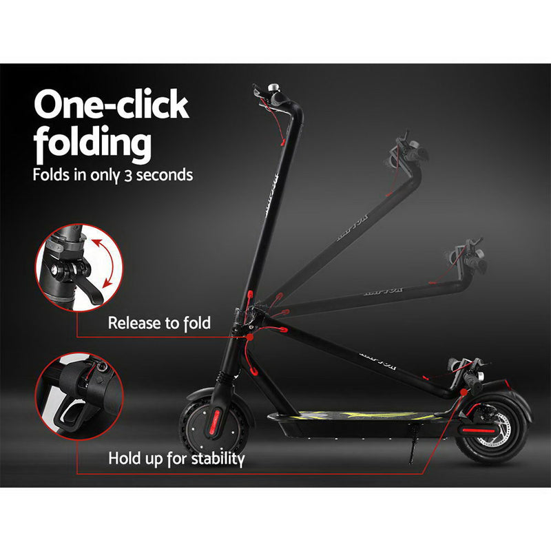 Electric Scooter Compact Portable Foldable Commuter Bike Kids Adult LED Light Black - Coll Online
