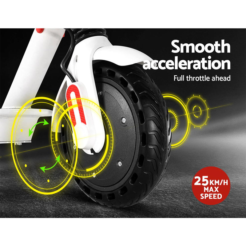 Electric Scooter Compact Portable Foldable Commuter Bike Kids Adult LED Light White - Coll Online