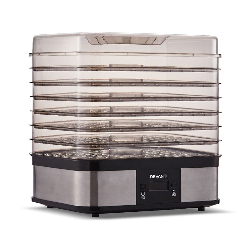 Devanti Food Dehydrator with 7 Trays - Silver - Coll Online