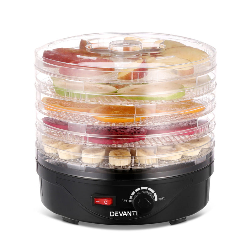 Devanti Food Dehydrator with 5 Trays - Black - Coll Online