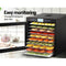 Devanti Food Dehydrators Stainless Steel Jerky Dehydrator Fruit Dryer 10 Trays - Coll Online