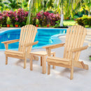 Gardeon 3 Piece Wooden Outdoor Beach Chair and Table Set