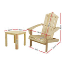 Gardeon Outdoor Sun Lounge Beach Chairs Table Setting Wooden Adirondack Patio Natural Wood Chair - Coll Online