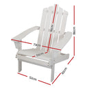 Gardeon Outdoor Sun Lounge Beach Chairs Table Setting Wooden Adirondack Patio - White - Coll Online