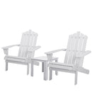 Gardeon Outdoor Sun Lounge Beach Chairs Table Setting Wooden Adirondack Patio Chair White - Coll Online