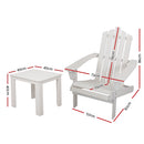 Gardeon Outdoor Sun Lounge Beach Chairs Table Setting Wooden Adirondack Patio Chair White - Coll Online