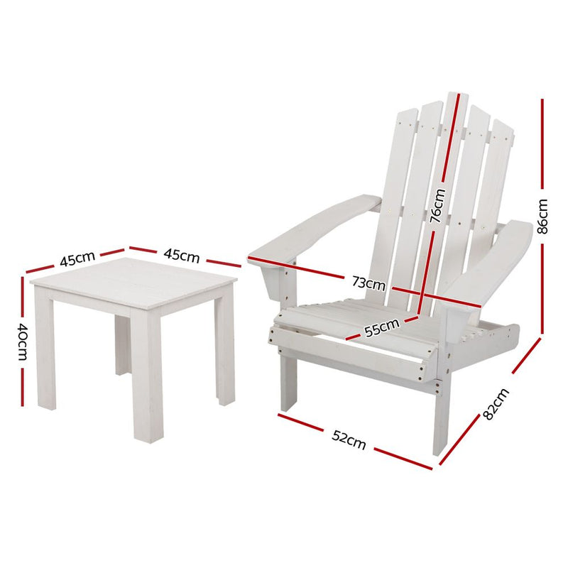 Gardeon Outdoor Sun Lounge Beach Chairs Table Setting Wooden Adirondack Patio Chair Lounges - Coll Online