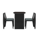 Gardeon 3 Piece PE Wicker Outdoor Table and Chair Set - Black