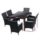 Gardeon Outdoor Furniture 7pcs Dining Set - Coll Online