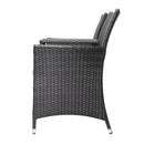 Gardeon 2 Seater Outdoor Wicker Bench - Black