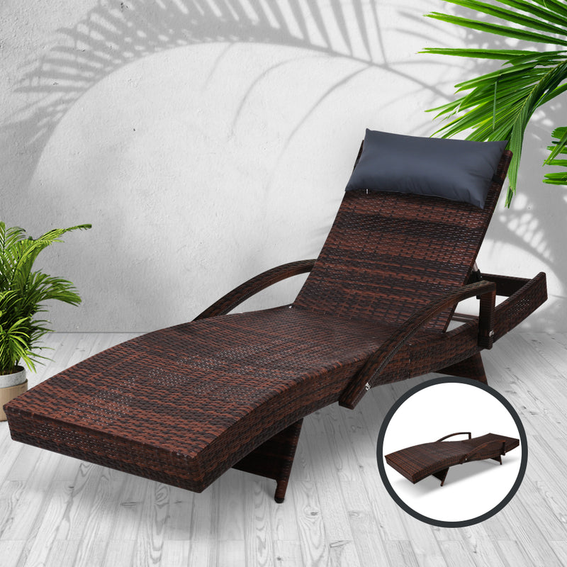 Gardeon Outdoor Sun Lounge Furniture Day Bed Wicker Pillow Sofa Set - Coll Online