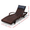 Gardeon Sun Lounge Outdoor Furniture Wicker Lounger Rattan Day Bed Garden Patio Brown - Coll Online