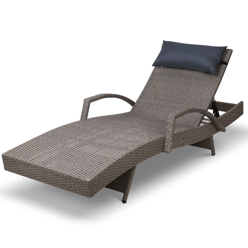 Gardeon Outdoor Sun Lounge Furniture Day Bed Wicker Pillow Sofa Set - Coll Online