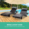 Gardeon Set of 2 Outdoor Wicker Sun Lounges - Black - Coll Online