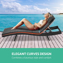 Gardeon Set of 2 Outdoor Wicker Sun Lounges - Black - Coll Online