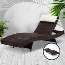 Gardeon Outdoor Wicker Sun Lounge - Brown - Coll Online