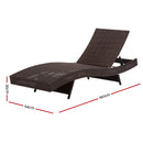 Gardeon Set of 2 Outdoor Wicker Sun Lounges - Brown - Coll Online