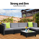 Gardeon 6PC Sofa Set Lounge Setting Outdoor Furniture Wicker Couches Garden Patio Pool - Coll Online