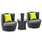 Gardeon 4 Piece PE Wicker Outdoor Set - Black