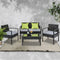 4 Seater Sofa Set Outdoor Furniture Lounge Setting Wicker Chairs Table Rattan Lounger Bistro Patio Garden Cushions Black - Coll Online