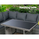 Gardeon Outdoor Furniture Patio Set Dining Sofa Table Chair Lounge Garden Wicker Grey