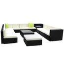 Gardeon 13PC Sofa Set with Storage Cover Outdoor Furniture Wicker - Coll Online