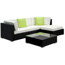 Gardeon 5PC Sofa Set with Storage Cover Outdoor Furniture Wicker