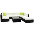 Gardeon 8PC Outdoor Furniture Sofa Set Wicker Garden Patio Pool Lounge - Coll Online