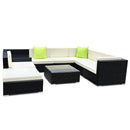 Gardeon 9PC Sofa Set with Storage Cover Outdoor Furniture Wicker - Coll Online