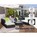 Gardeon 9PC Sofa Set with Storage Cover Outdoor Furniture Wicker - Coll Online