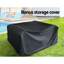 Gardeon 9PC Sofa Set with Storage Cover Outdoor Furniture Wicker - Coll Online