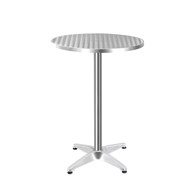 Gardeon Aluminium Adjustable Round Bar Table - Silver